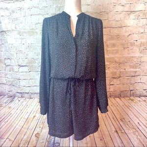 Hilary Radley LS Black Sheer Short Dress